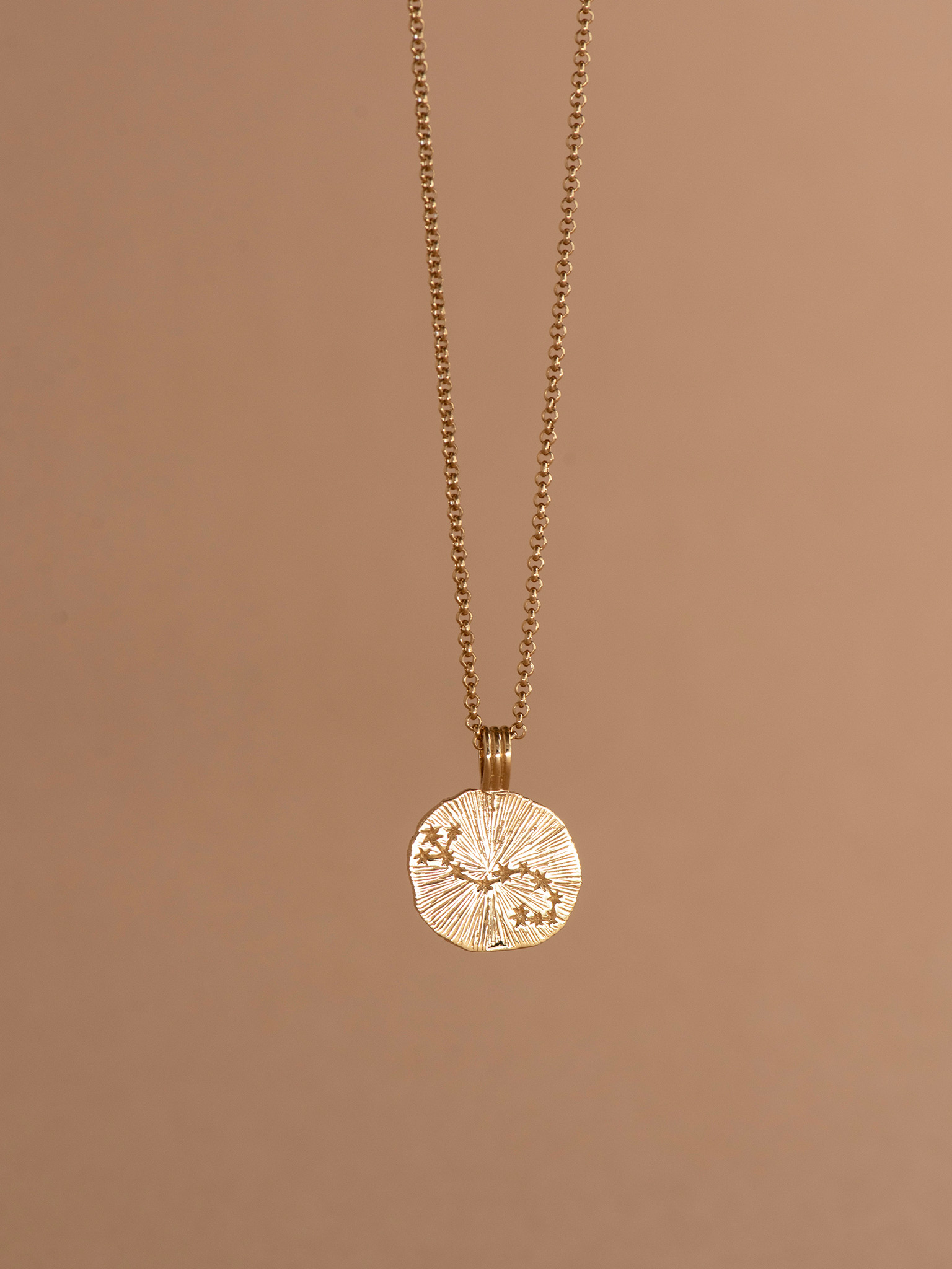 Sun in scorpio necklace - 22k gold vermeil